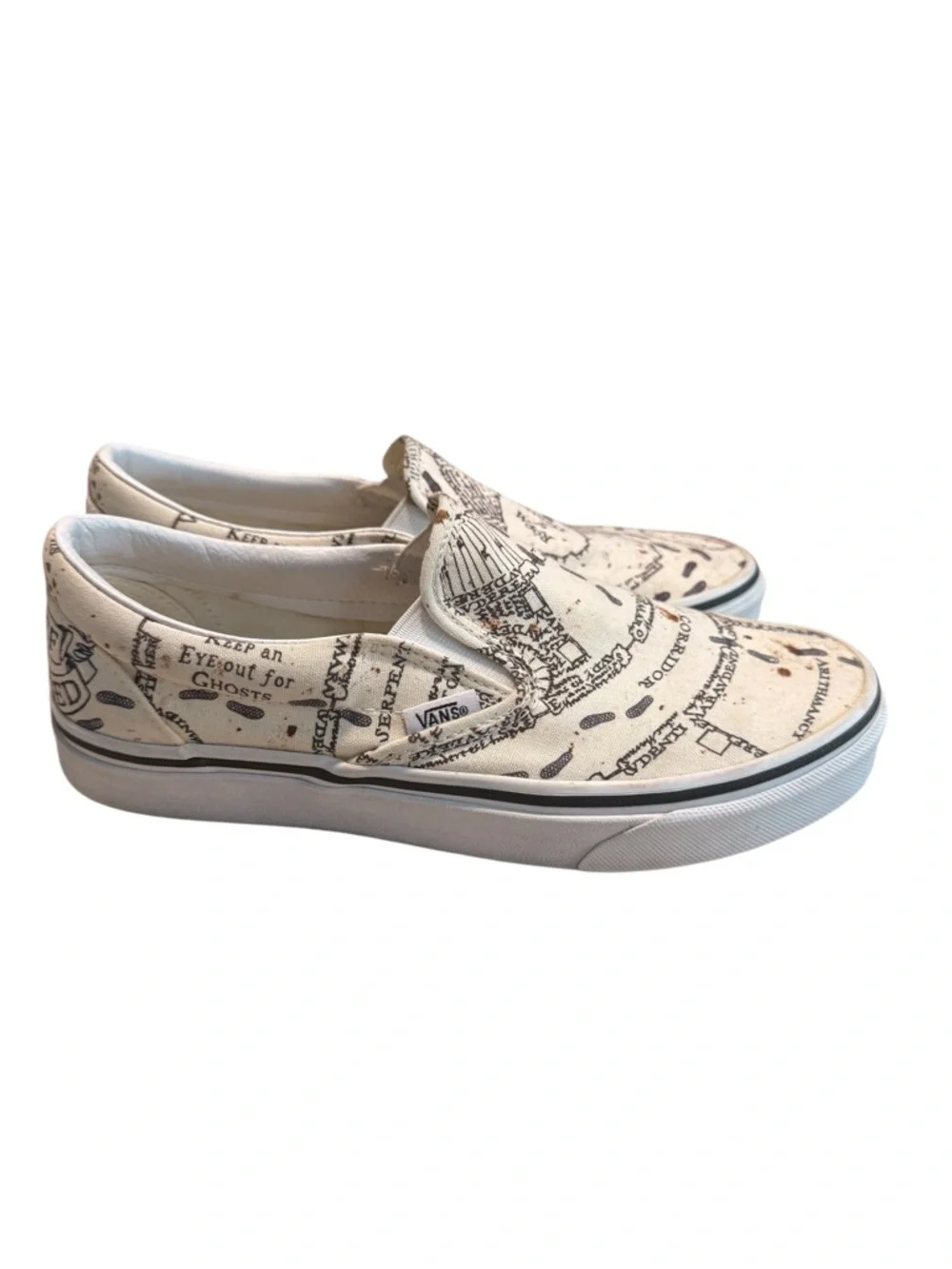 Unisex Harry Potter Marauder’s Map Vans Classic Slip-On Size 8 Women/6.5 Men’s - Picture 1 of 7